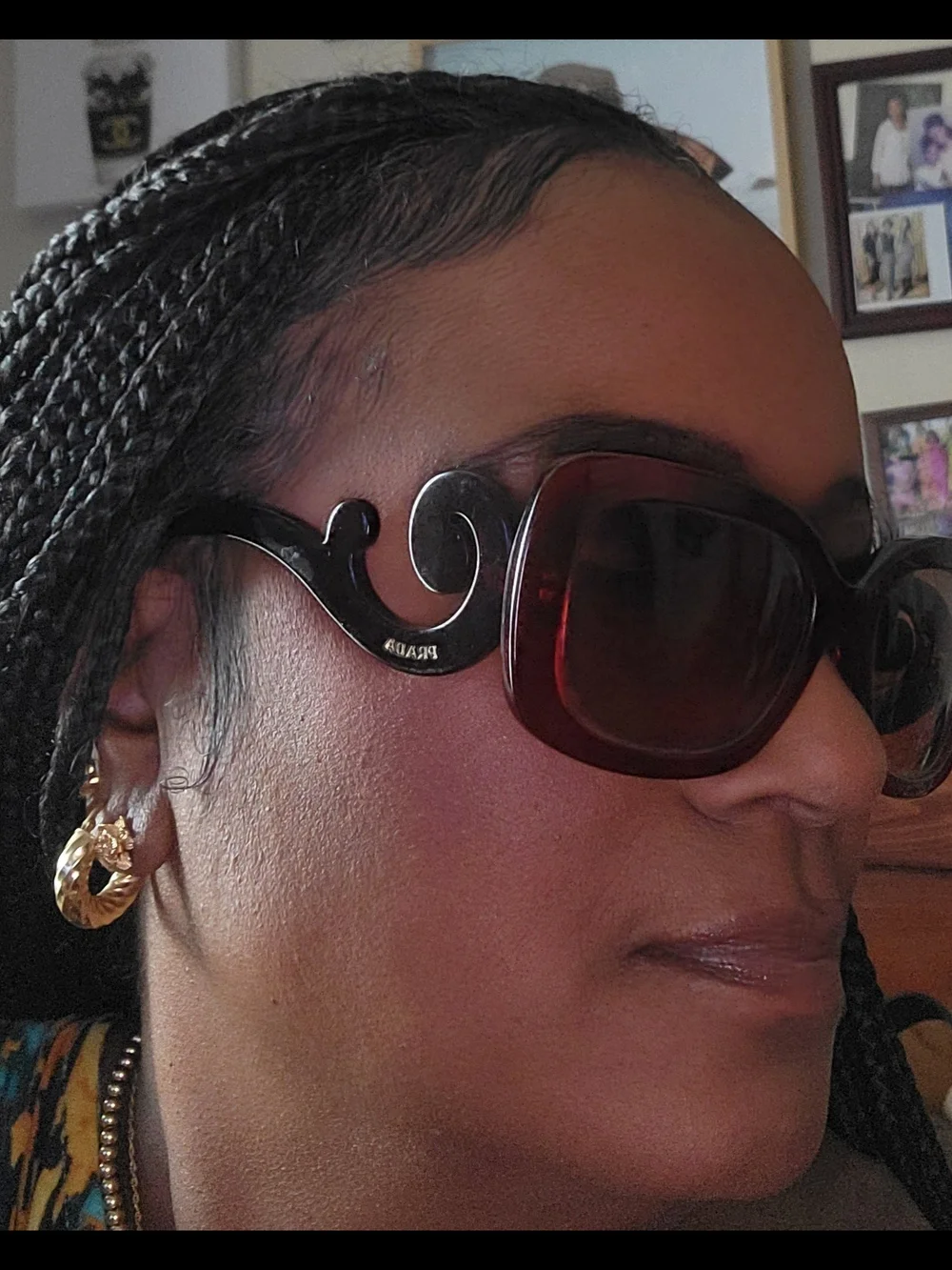 Prada Women’s Dark Brown Oversized Square Sunglasses